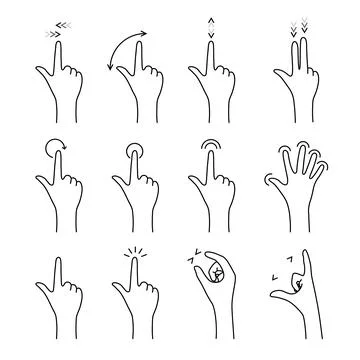Gesture with arrows for touch pad screen Stock Illustration