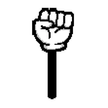 Gesture cartoon hand pixel art vector illustration Stock Illustration
