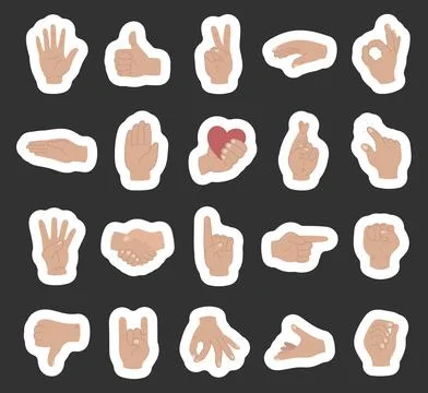 Gesture communication hand sign set Stock Illustration