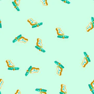 Gesture control augmented reality isometric icon seamless pattern Stock Illustration