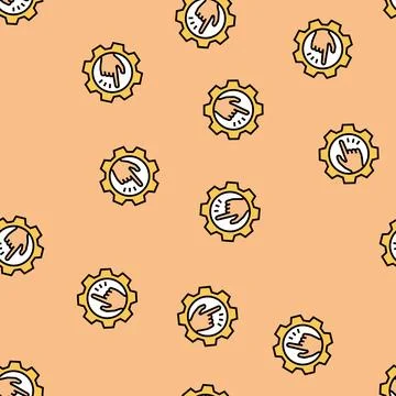 Gesture control augmented reality vector seamless pattern 库存插图