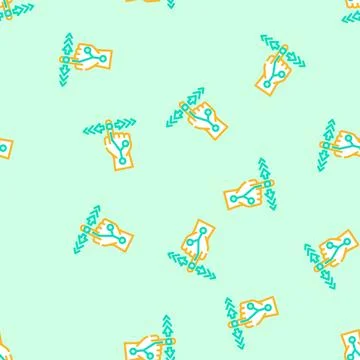 Gesture control augmented reality vector seamless pattern Stock Illustration