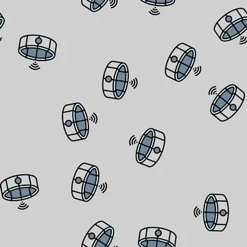 Gesture control band wearable vector seamless pattern Stock Illustration