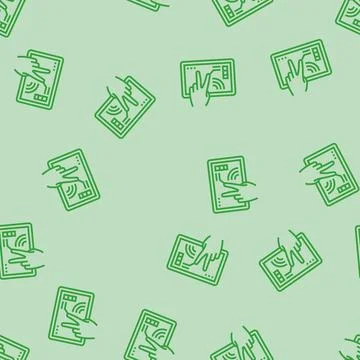 Gesture control system auto tainment line seamless pattern Stock Illustration