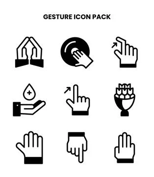 Gesture DuoTone Graphics Icons Pack Stock Illustration