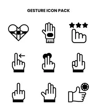 Gesture DuoTone UI Icons Pack Illustrazione stock