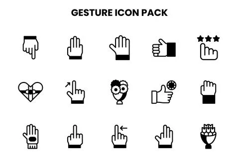 Gesture DuoTone Vector Icons Pack Stock Illustration