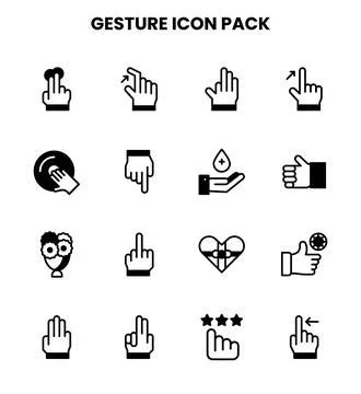Gesture DuoTone Vector Icons Pack Stock Illustration