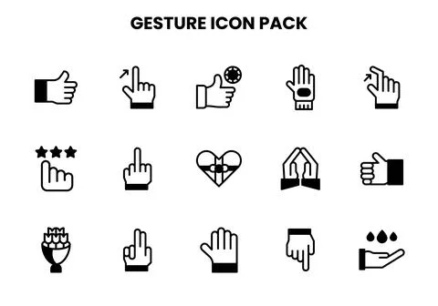 Gesture DuoTone Vector Icons Pack Stock Illustration