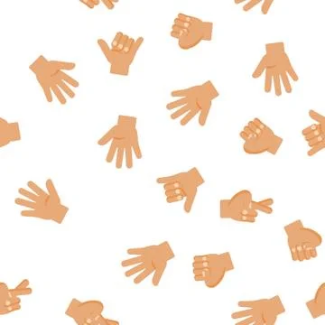 Gesture Elements Vector Seamless Pattern Stock Illustration
