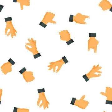 Gesture Elements Vector Seamless Pattern Stock Illustration