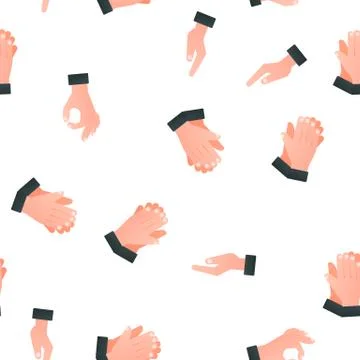 Gesture Elements Vector Seamless Pattern Stock Illustration