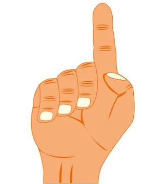 Gesture finger upwards on white background is insulated Stock Illustration