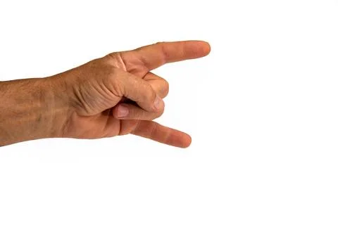 Gesture with the fingers of the left hand. Stock Photos
