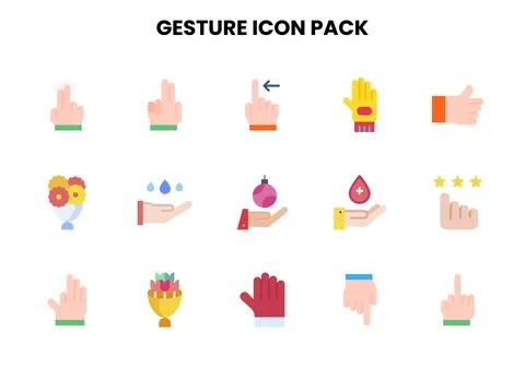 Gesture Flat Bundle Icons Pack Illustrazione stock