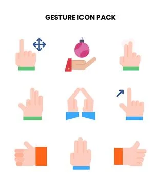 Gesture Flat Collection Icons Pack Stock-Illustration
