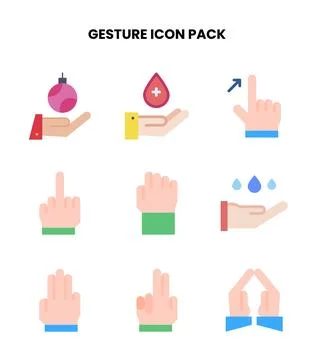 Gesture Flat Graphics Icons Pack Stock Illustration