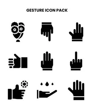 Gesture Glyph Graphics Icons Pack イラスト素材