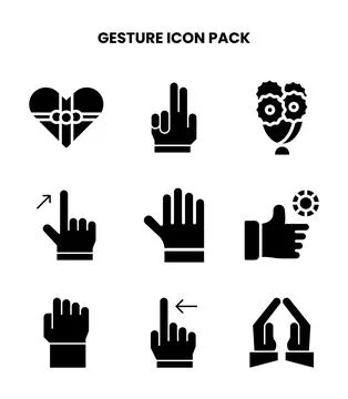 Gesture Glyph UI Icons Pack Illustrazione stock