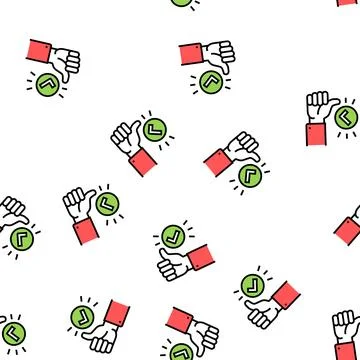 Gesture good and approved vector seamless pattern Stock Illustration