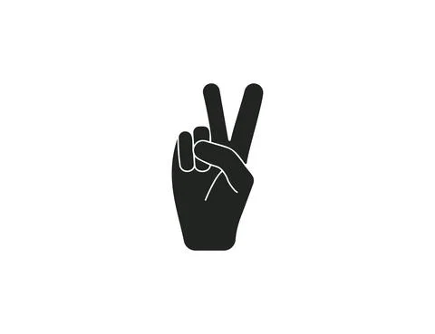 Gesture, hand, peace icon. Vector illustration. Flat design. Stock Illustration