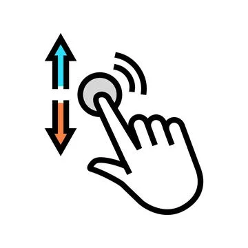 Gesture hand scroll color icon vector illustration Illustrazione stock