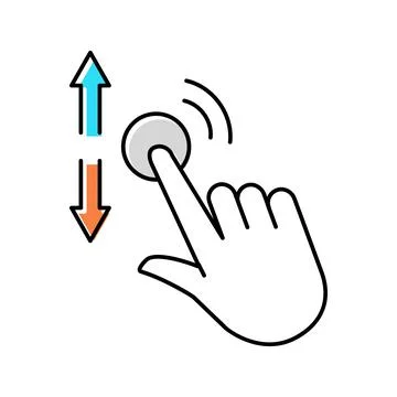Gesture hand scroll color icon vector illustration Stock Illustration