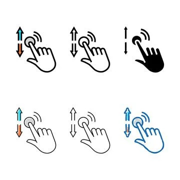 Gesture hand scroll color types icon vector Stock Illustration