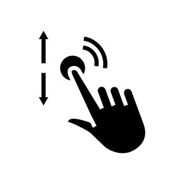 Gesture hand scroll glyph icon vector illustration Stock Illustration