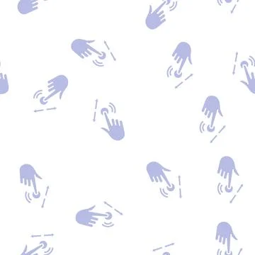 Gesture hand scroll glyph seamless pattern Stock Illustration