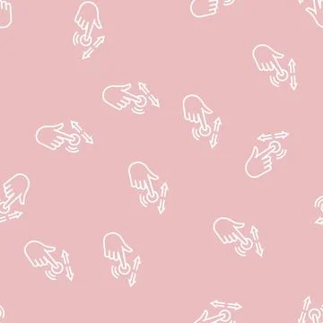 Gesture hand scroll line seamless pattern Stock Illustration