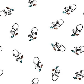 Gesture hand scroll vector seamless pattern Illustrazione stock