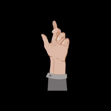 Gesture  hand sign. Realistic vector hand 库存插图