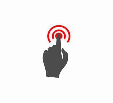 Gesture icon - hand presses a button vector icon Stock Illustration