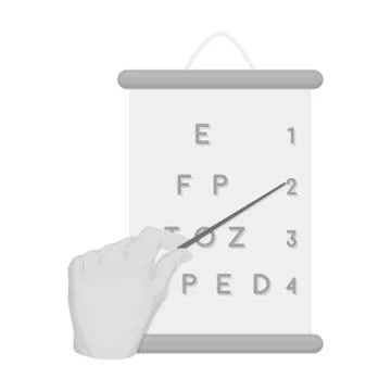 Gesture, manipulation of the hand with a pointer when checking the vision Stock Illustration