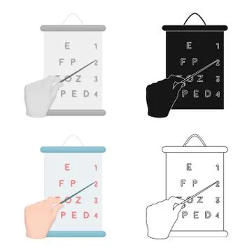 Gesture, manipulation of the hand with a pointer when checking the vision Stock Illustration