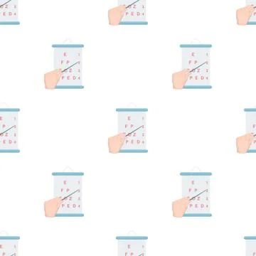 Gesture, manipulation of the hand with a pointer when checking the vision Illustrazione stock