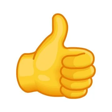 Gesture Okay or thumb up Large size of yellow emoji hand Stock Illustration
