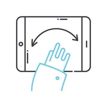 Gesture recognition controller line icon, outline symbol, vector illustration Stock Illustration