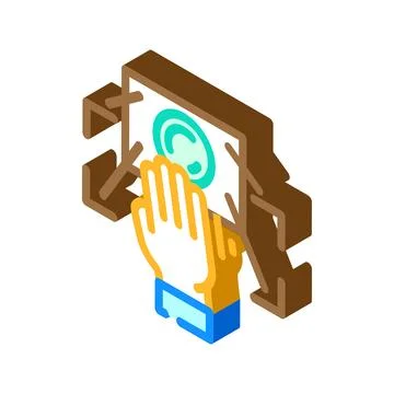 Gesture recognition sensor isometric icon vector illustration Stock Illustration