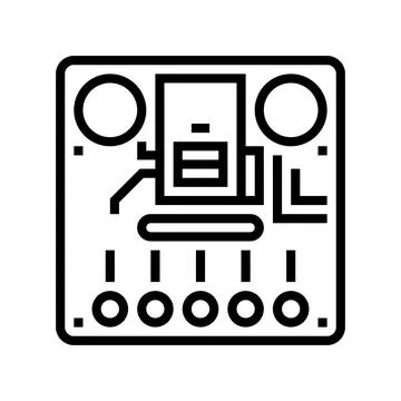 Gesture recognition sensor line icon vector illustration Illustrazione stock