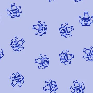 Gesture recognition sensor line vector seamless pattern Illustrazione stock