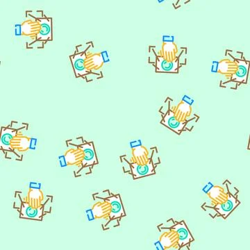 Gesture recognition sensor vector seamless pattern 스톡 일러스트