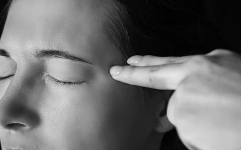 Gesture shot gun in a head Stock Photos