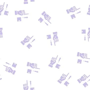 Gesture show delivery direction glyph seamless pattern Illustrazione stock