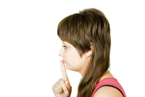 Gesture of silence Stock Photos