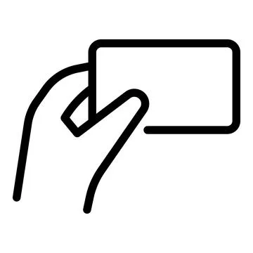 Gesture smartphone icon outline vector. Hand phone Illustrazione stock