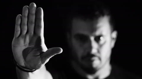 Gesture of stop: young man making gesture of denial and stop Video stock 41767539