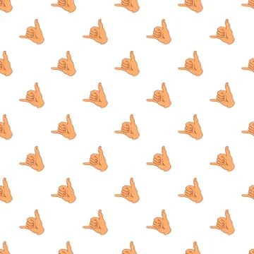 Gesture surfing pattern, cartoon style Stock Illustration