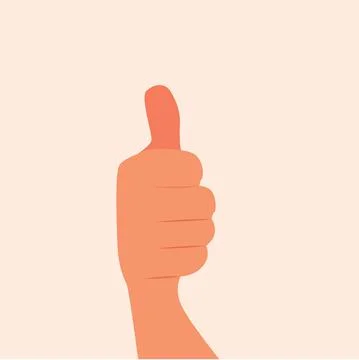 Gesture of Thumb up vector illustration. Hand showing like, good, okay, ok sign Illustrazione stock